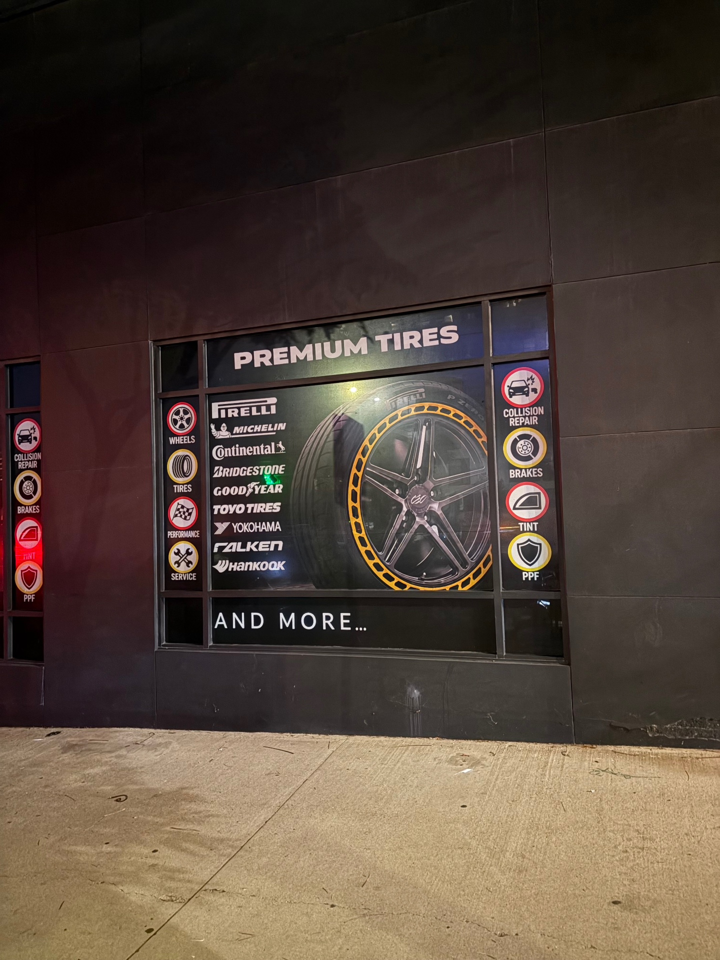 Premium Tires window display